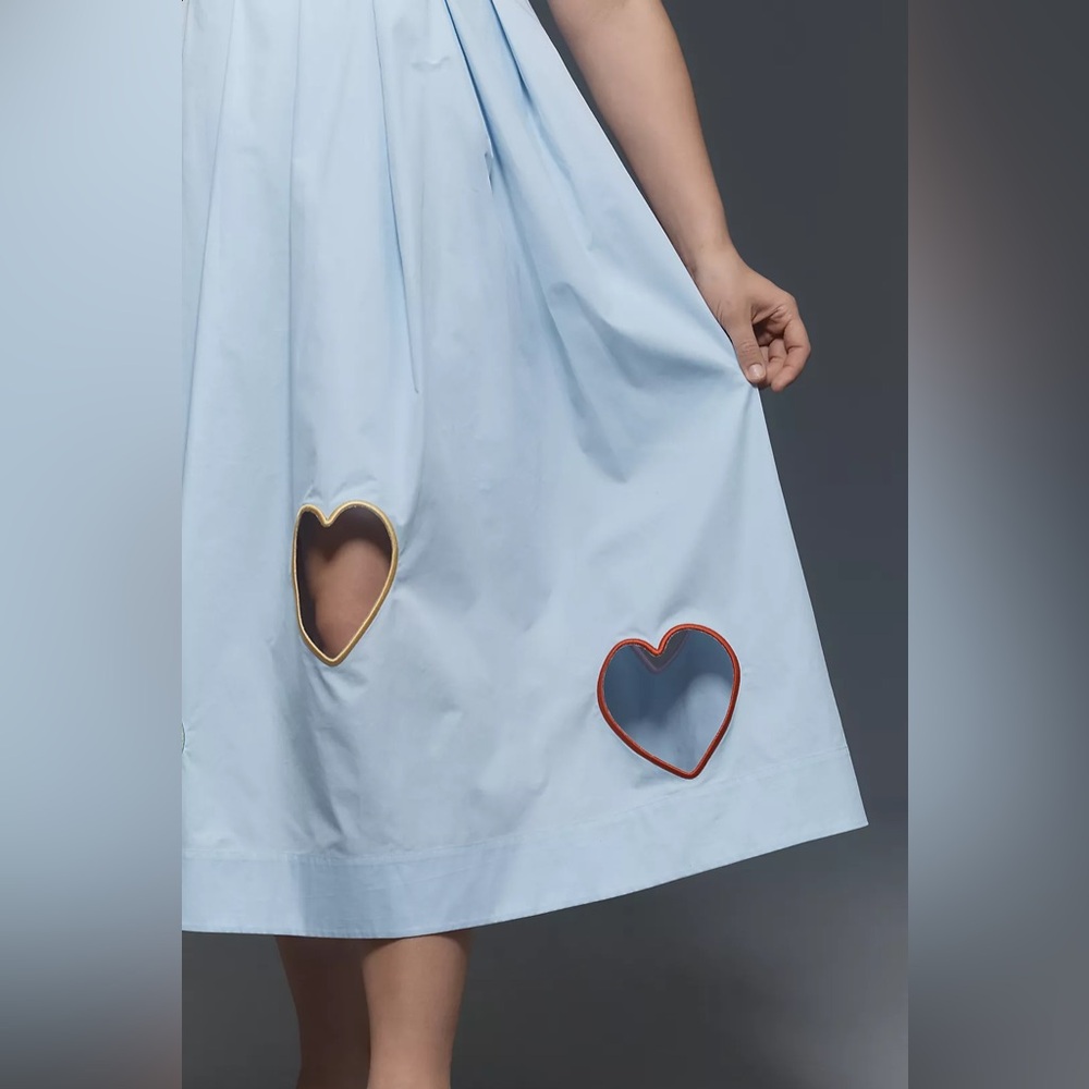 Mare Mare Strapless Cut-Out Hearts A-Line Midi Dress by Anthropologie - Picture 6 of 8